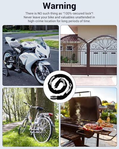 Sportneer Bike Lock Chain 3.2 FT 0.32' 8mm Thicker Heavy Duty Anti-Theft Anti-Cut Uncuttable High Security Bicycle Chain Lock Bike Lock Portable Strong with Keys for Scooter, Mountain Bike, Motorbike 8 51ikG+mJTZL