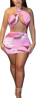PIGMANA Sleeveless Backless Dress One-Piece Halter Neck Hollow Sleeveless Backless Dress Impart