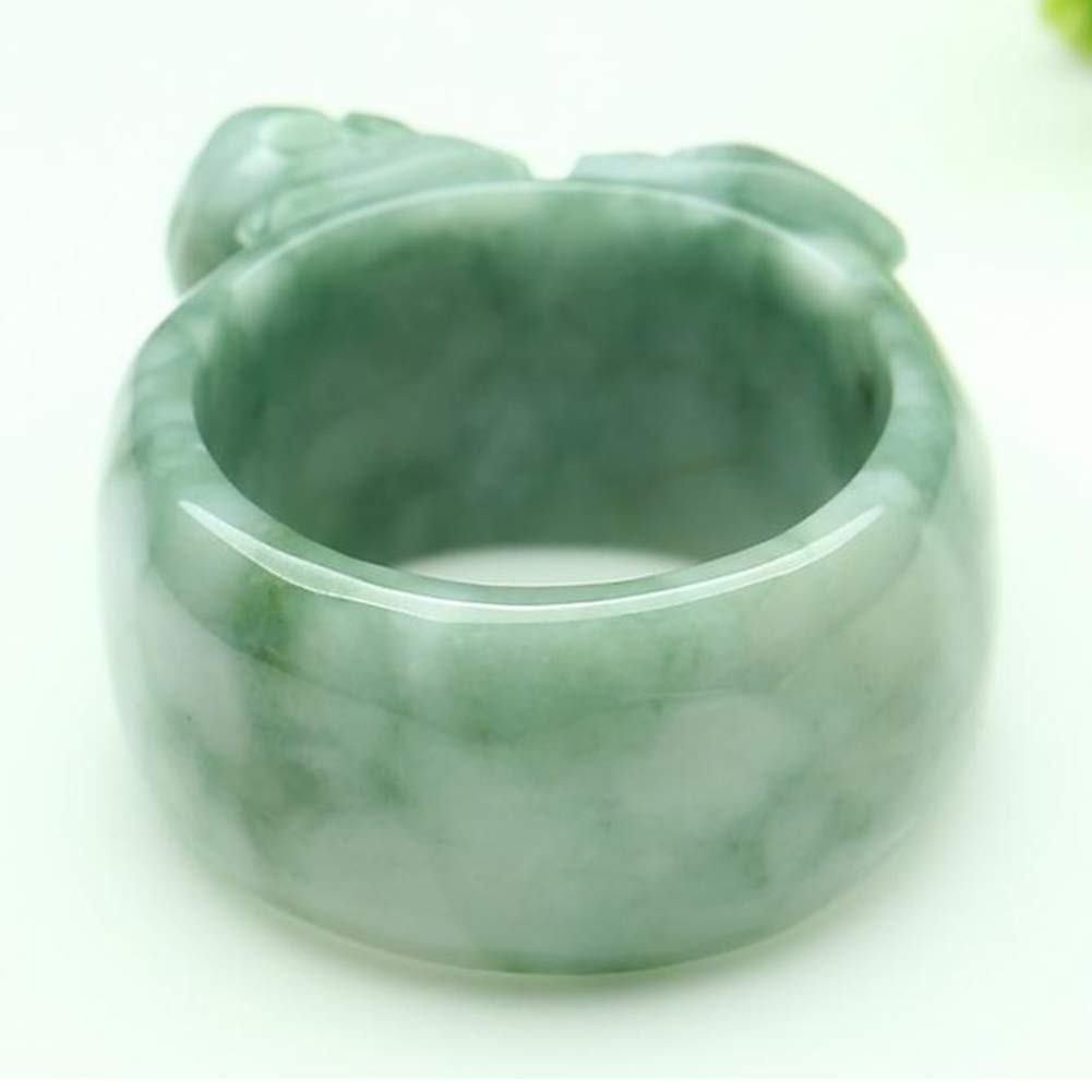 LYFHJD Burmesischer Jadeit-Ring. Schwimmender grüner Pixiu-Jade-Ring