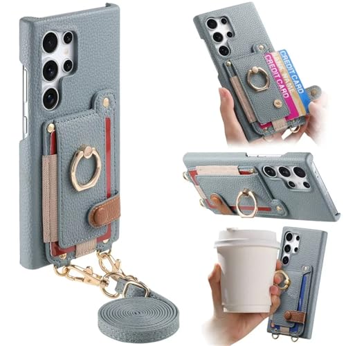 Étui portefeuille pour Samsung S25 Plus, la coque bandoulière idéale pour voyager léger