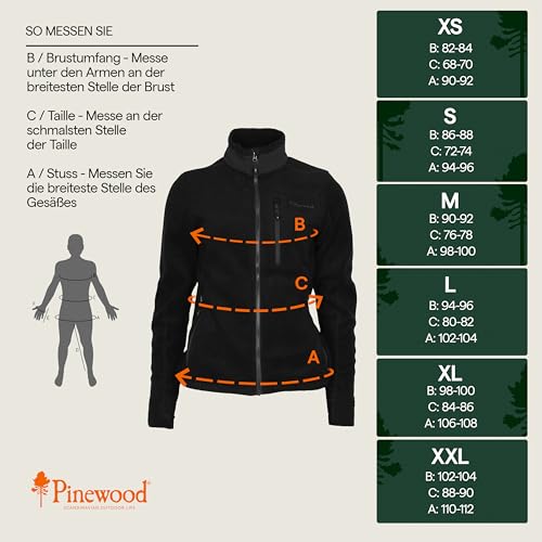 Pinewood Damen Fleecejacke aus 100% übergebliebenen Stoffen, ideale Fleece Jacke für die Jagd, den Hundesport & zum Wandern
