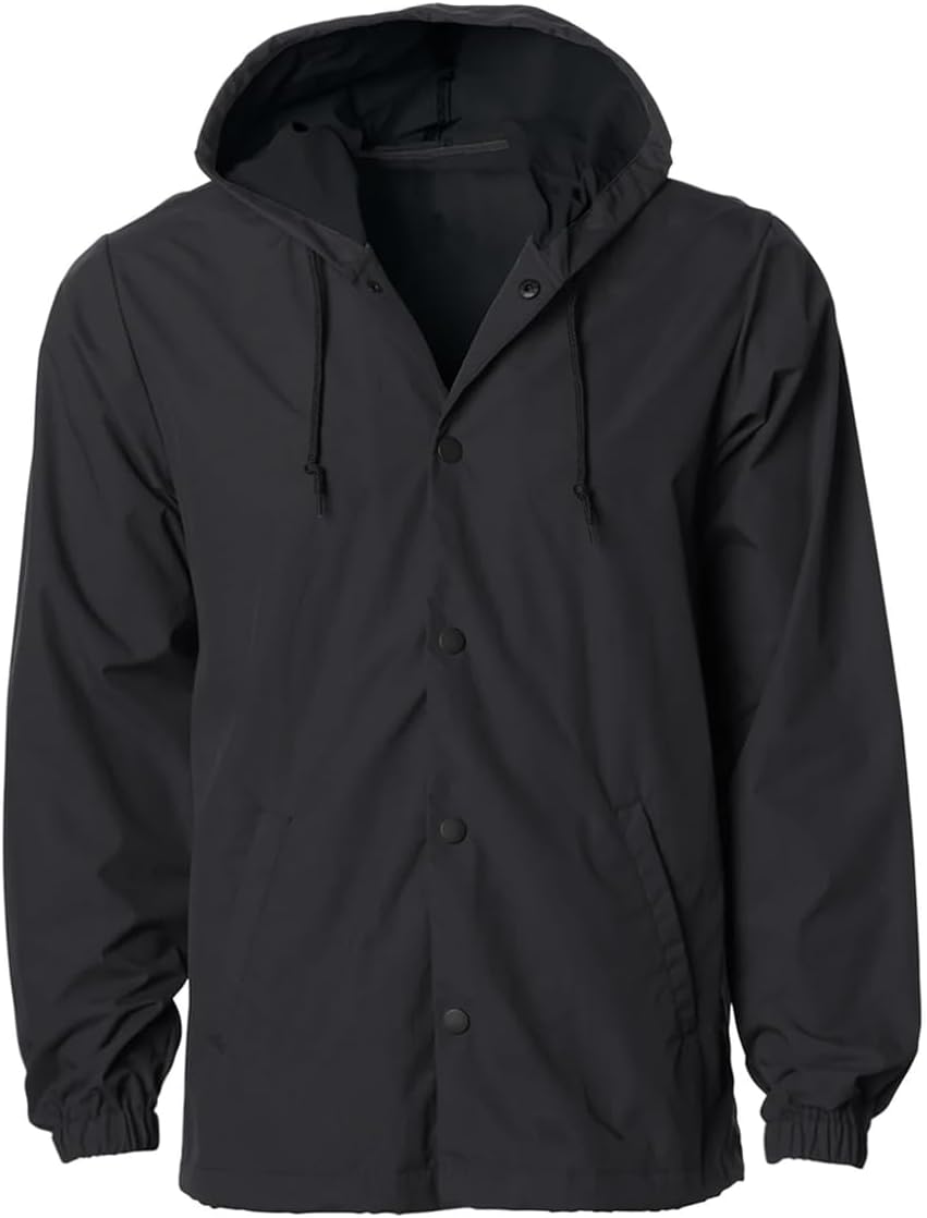 URBANJ Men's Nylon Water Resistant Windbreaker Jacket Raincoat