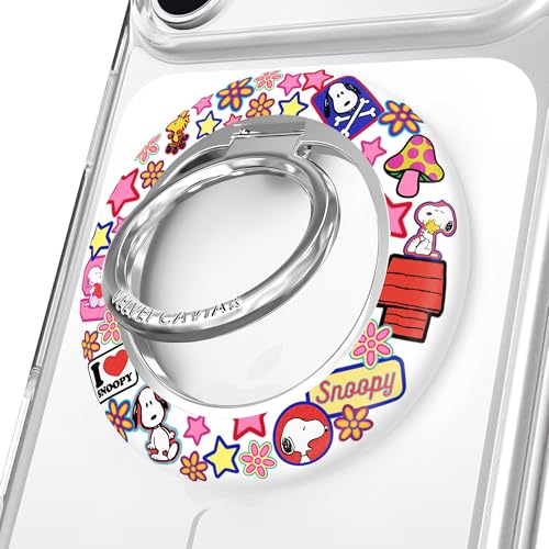 VELVET CAVIAR Compatible with MagSafe Phone Grip 2.0 | Cute Magnetic Ring Holder | Finger Loop Kickstand | Pop On Accessory for iPhone 17 16 15 14 13 12 | Snoopy Patchwork