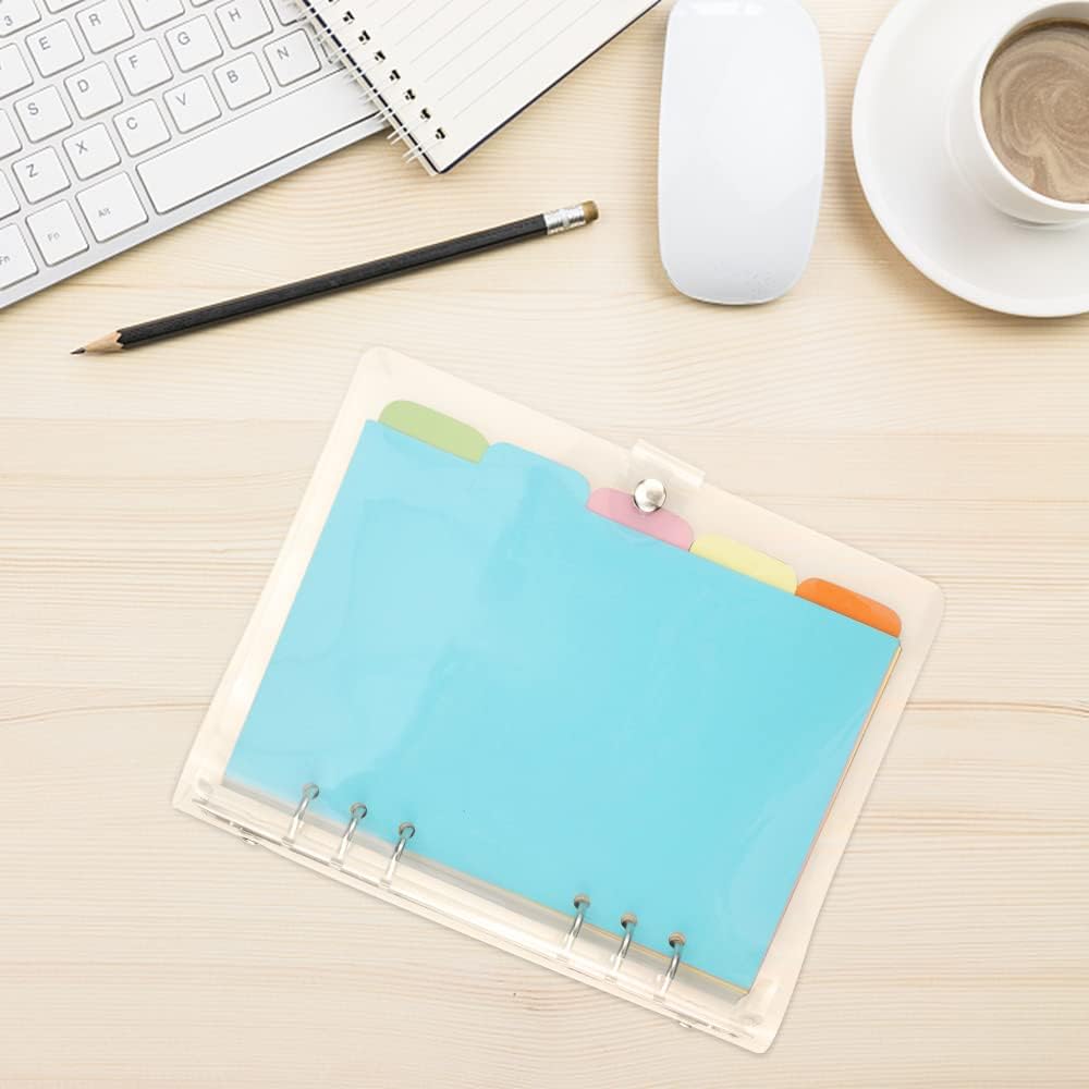 hocadon A5 Clear Ring Binder with A5 Subject Dividers Paper Sheet and