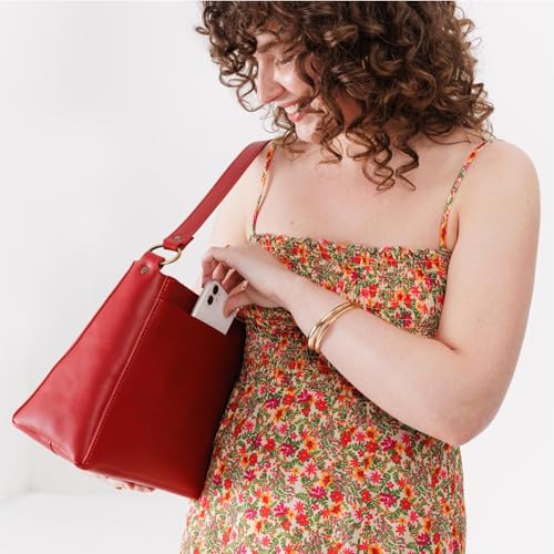 Image of Portland Leather Goods Triangle Shoulder Bag for Women - Handmade from the Finest Full-Grain Hides | Handmade