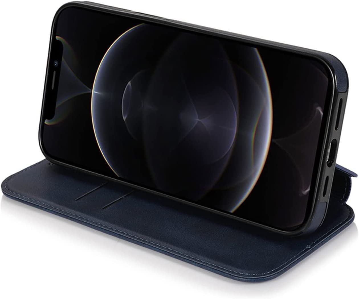 Custodia Portafoglio In Pelle Per IPhone 13 Pro Max: Magnetica, Antiurto E Con Supporto (Blu) - 2