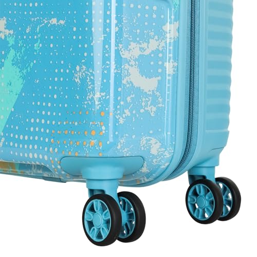 Image of Kamiliant by American Tourister ATHER|Printed Cabin Trolley Bag Small Size (55 cms) for Travel| Hard Case Polypropylene (PP) Suitcase|360 8-Wheel Spinner Luggage Trolley|Combination Lock|Sea Blue