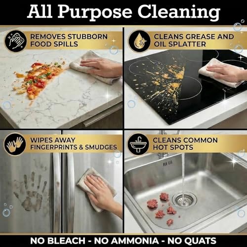 Image of Thirteen Chefs Multi-Surface Cleaner for Kitchen, Home and Bath - Cleans All Countertops, Stainless Steel, Glass, Floor and Tile - 16oz Spray Bottle