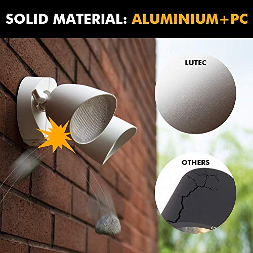 Lutec 6222W 2500 Lumen 32 Watt 28 Led Dual-Head Floodlight Outdoor, Full Metal Design, Waterproof Exterior Security Wall Light For Patio, Garden, Yard-White #TOP2