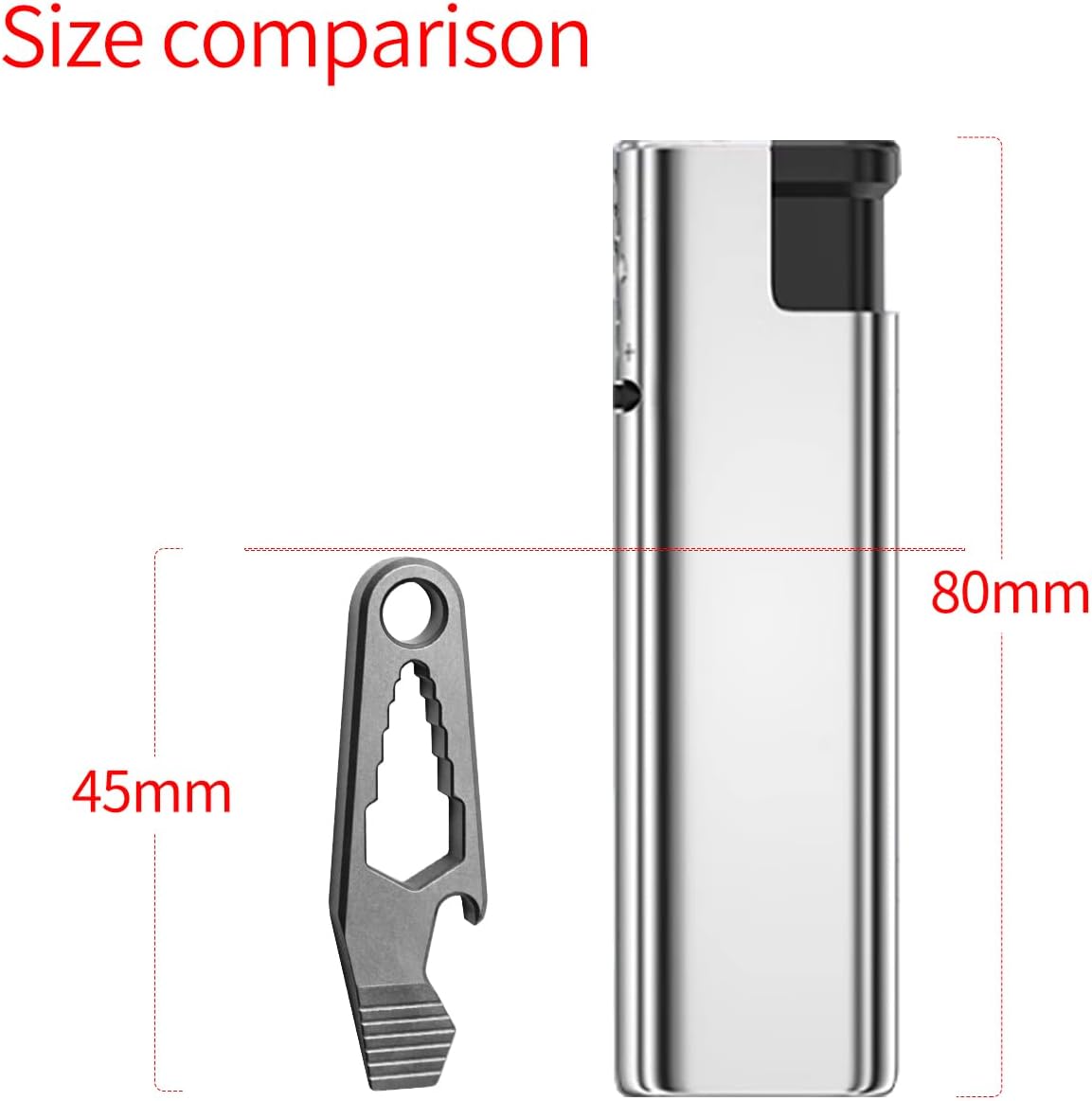 WARHERO Titanium EDC Pry Bar Multitool, Mini Keychain Prybar Tool with Bottle & Box Opener, 1.77” Small Pocket Crowbar Tool for Everyday Carry