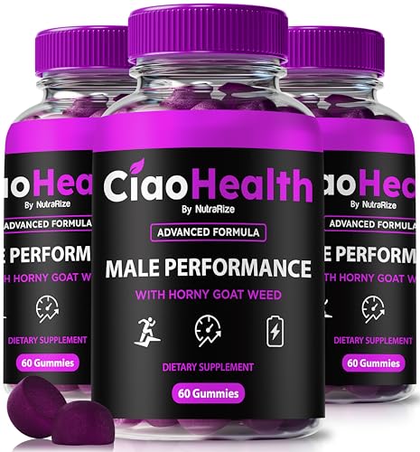 (3 Pack) Ciao Health Gummies - Official CiaoHealth Male Performance Gummy, Premium Formula to Support Natural Energy and Performance, Ciao Health Gomitas for Men, Reviews (180 Gummies)