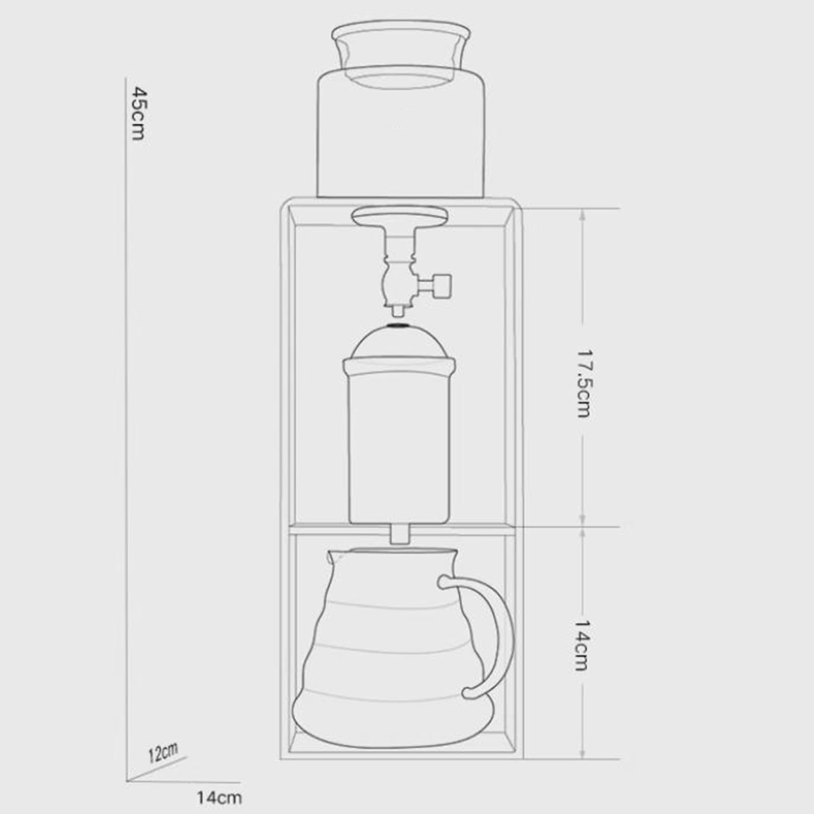 Wieża do kawy Cold Brew, ekspres do kawy z regulowaną prędkością kapania, akrylowy stojak i szklany dzbanek 600 ml, sprawia, że 2-4 filiżanki do domu i kawiarni
