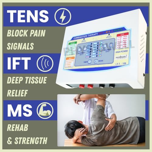 Image of Physiowell IFT MS Tens Physiotherapy Machine Electrotherapy Combo for All Pain Relief Device Physiotherapy Equipment and massager device (Sticky Pads)