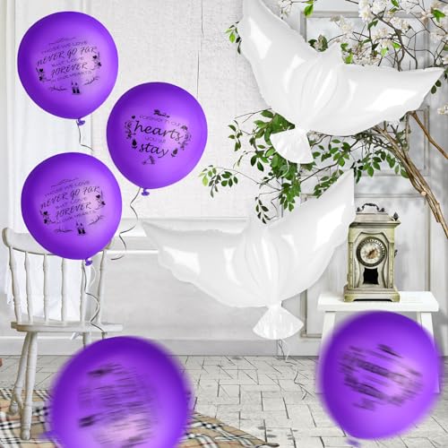 Image of 35PCS Memorial Balloons and 4PCS White Dove Balloons to Release in Sky Memorial Balloon for Release Happy Heavenly Balloon for Condolence, Funeral, Anniversary, Remembrance Services