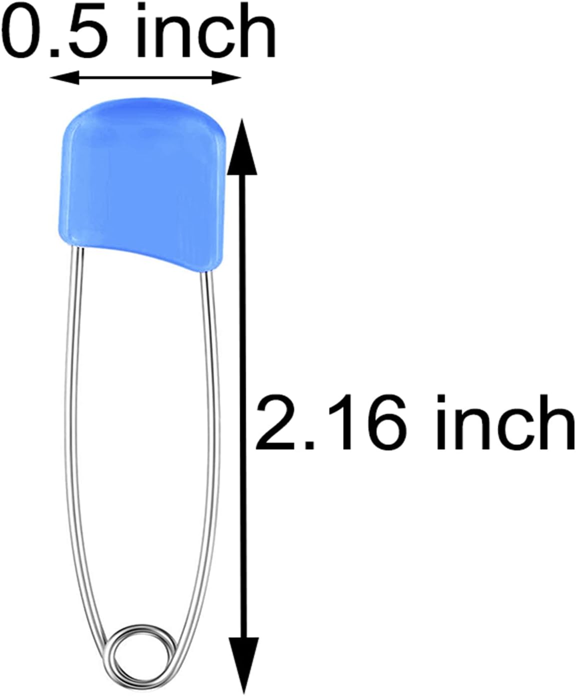 60 Pcs 2 Inch Plastic Baby Safety Pins, Nappy Pins, Plastic Head Safety Pins, 6 Colors