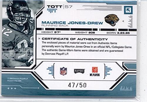 2008 Playoff Absolute Memorabilia Tools of the Trade Triple Material Black Spectrum #TOTT57 Maurice Jones-Drew Jacksonville Jaguars NFL Football Card (Memorabilia / Game Used) NM-MT Incredible Patch Piece a True 1/1