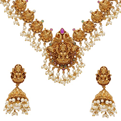 Opulence Goddess Lakshmi Faux Pearls Jewellery Set