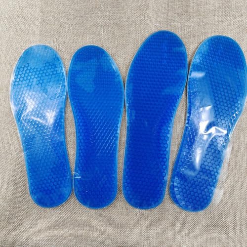 Image of 1Pair Blue Silicone Gel Reusable Honeycomb Full Length Non Slip Comfort Sports Insole Air Cushion Damping Shoe Pad Cushion Shoe Inserts for Men Women (S:9.8in)