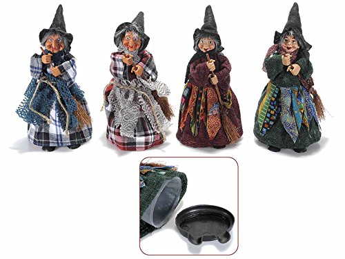 Calza Befana Strega in Stoffa e Resina con