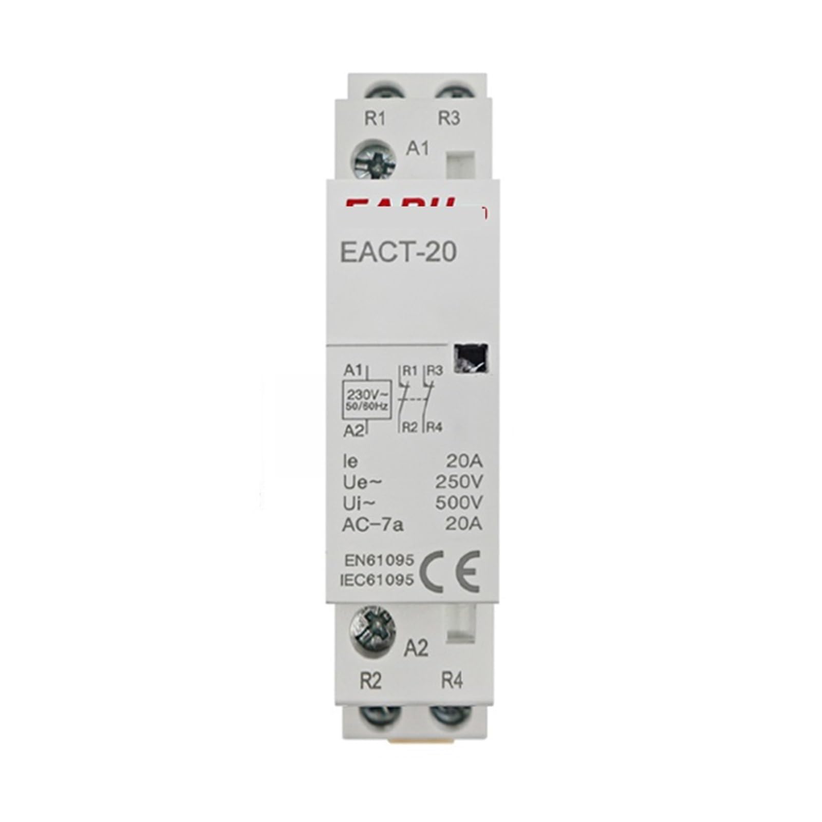 Contacteur AC 220V 2NC modulaire 20A pour rail DIN domestique