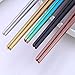 Koolemon 5pairs Polished Multicolor Rainbow 304 Stainless Steel Chopsticks Set,Metal Chopsticks Reusable, Dishwasher Safe, Traditional Chopstick,9.3inch,Chinese Japanese Chop stick