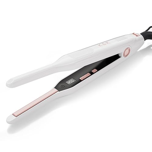 K&K Mini Lisseur Cheveux Court, Fer à Lisser Lisseur Boucleur Cheveux 2 en 1,Pour Cheveux Courts, Frange, Barbe Masculine, 15s Chauffage Rapide Jusqu'à 232, Double Tension