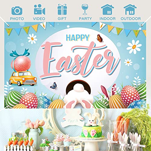 Koliphy Easter Backdrop Banner, Blue, 180 x 110 cm, Easter Decorations, Banner - Image 4