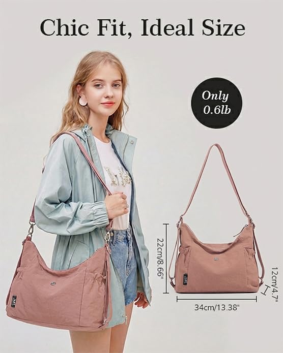Bolso Tote convertible para mujer nylon rosa miniatura 4