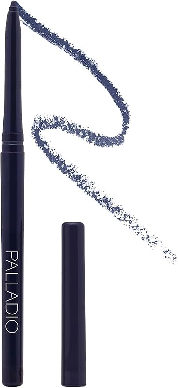 Palladio Retractable Waterproof Eyeliner, Richly Pigmented Color and Creamy, Slip Twist Up Pencil Eye Liner, Smudge Proof Long Lasting Application, All Day Wear, No Sharpener Required, Deep Blue