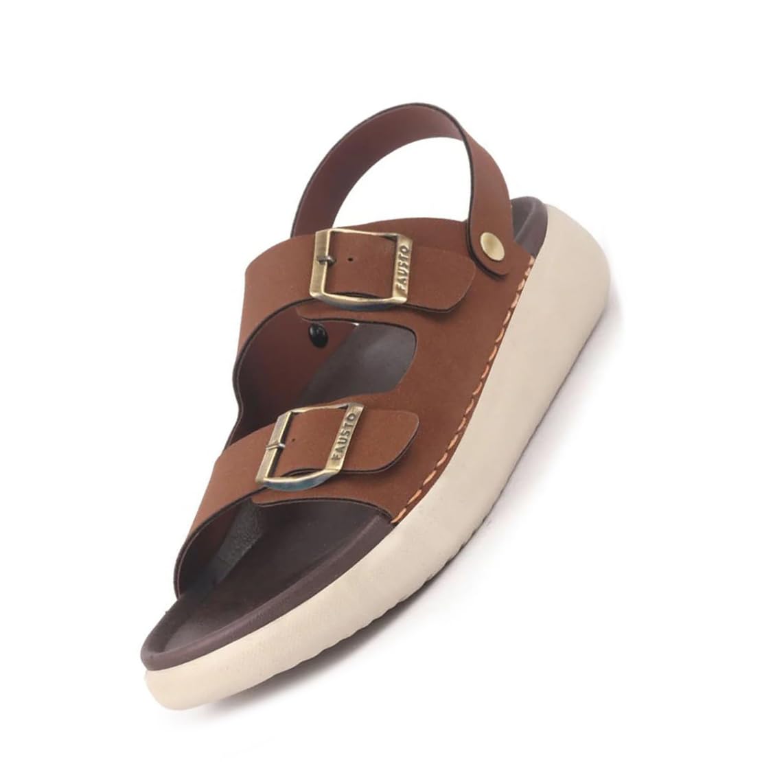 fausto Men Open Toe Double Strap Stitched Waterproof Sandals with Back Support|Soft Cushioned Insole|Summer Slip-On Slipper|Perfect For Monsoon Rainy Season-picture-10