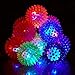 Relaxdays LED Igelball, 12er Set, blinkende Leuchtbälle in 4 Farben, mit Noppen, LED Flummis für Kinder, Ø 6,5 cm, bunt