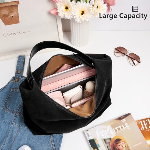 Image of KALIDI Casual Tote Bag Vegan Leather Hobo Zipper Work Bag Weekender Shoulder for Women Shoulder Travel Purse