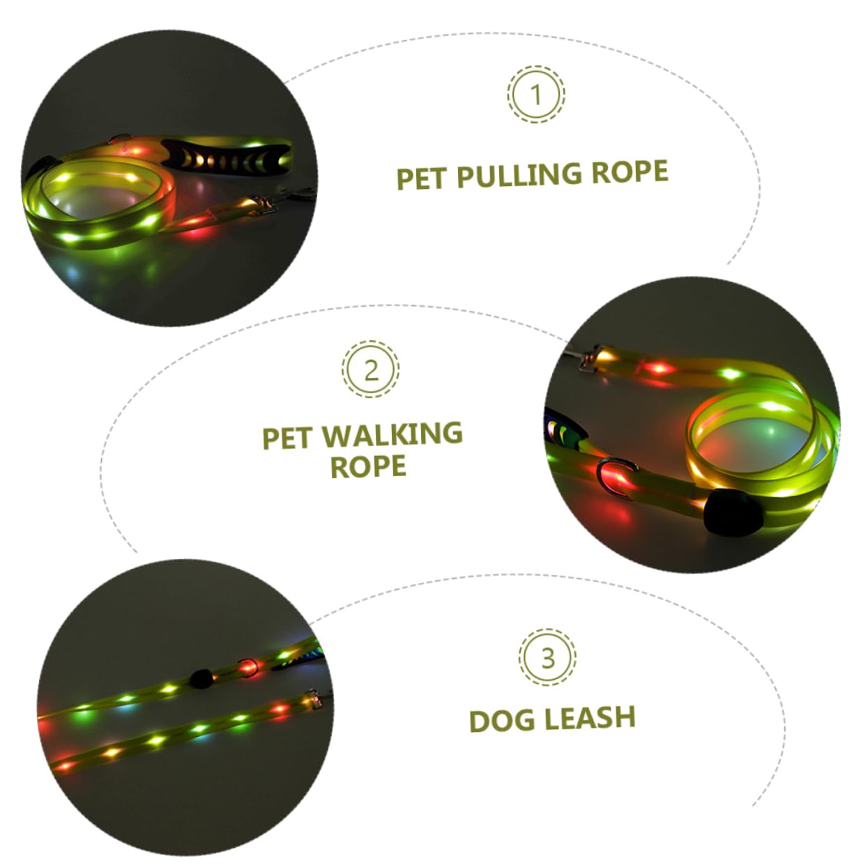 1 Juego Correa para Perros LED Collar y Correa para Paseos y Actividades