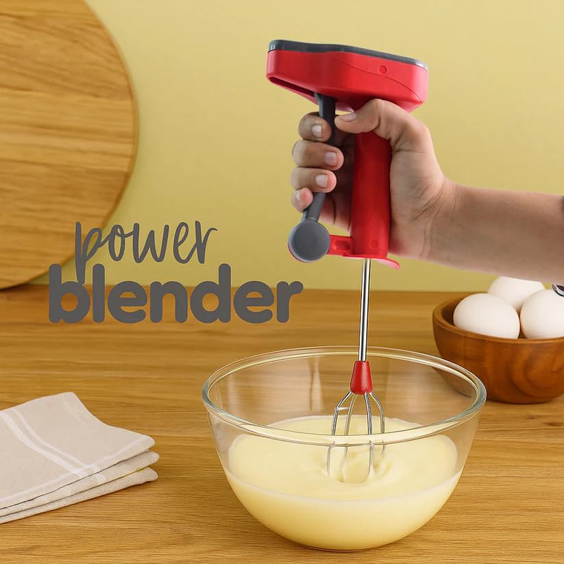 Image of SUPERMOM Hand Blender 1 Pc - Manual Multipurpose Handheld Blender with Stainless Steel Whisk for Coffee, Egg Beating, Churning, Cream and Milkshake, Compact and Easy to Clean Mixer for Kitchen Use