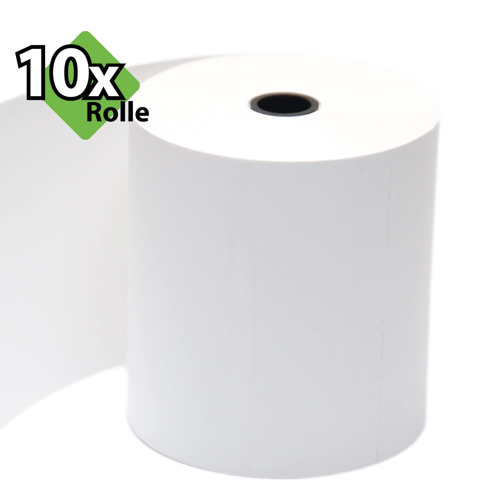 Lot de 10 rouleaux thermiques | 80 mm x 50 m x 12 mm | Sans BPA | EC Cash | Rouleaux de caisse | Papier thermique | Qualité supérieure (10)