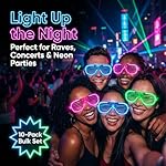 10PCS LED Light Up Glasses - 5 Neon Colors Glow in The Dark Party Supplies, Strobe Eyewear for Halloween Parties, Wedding, Birthday Bashes, Raves, Concerts & Gamer Parties - Image 5