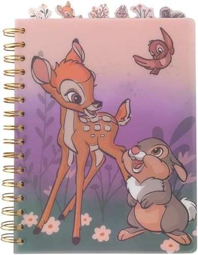 Innovative Designs Disney Bambi Tab Journal Notebook, Spiral Bound, 144 Lined Pages, 8 x 7