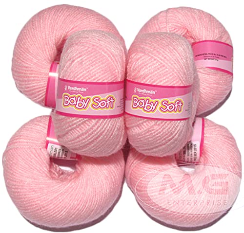 Image of Vard hman 100% Acrylic Wool Pink (12 pc) Baby Wool Wool Ball Hand Knitting Wool /Art Craft Soft Fingering Crochet Hook Yarn, Needle Knitting Yarn Thread Dye N G IB