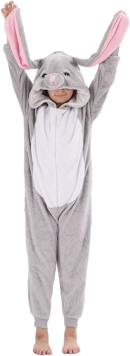 Kids Onesie Costume for Boys Girls Halloween Animal Cosplay One Piece Flannel Hooded - Image 6