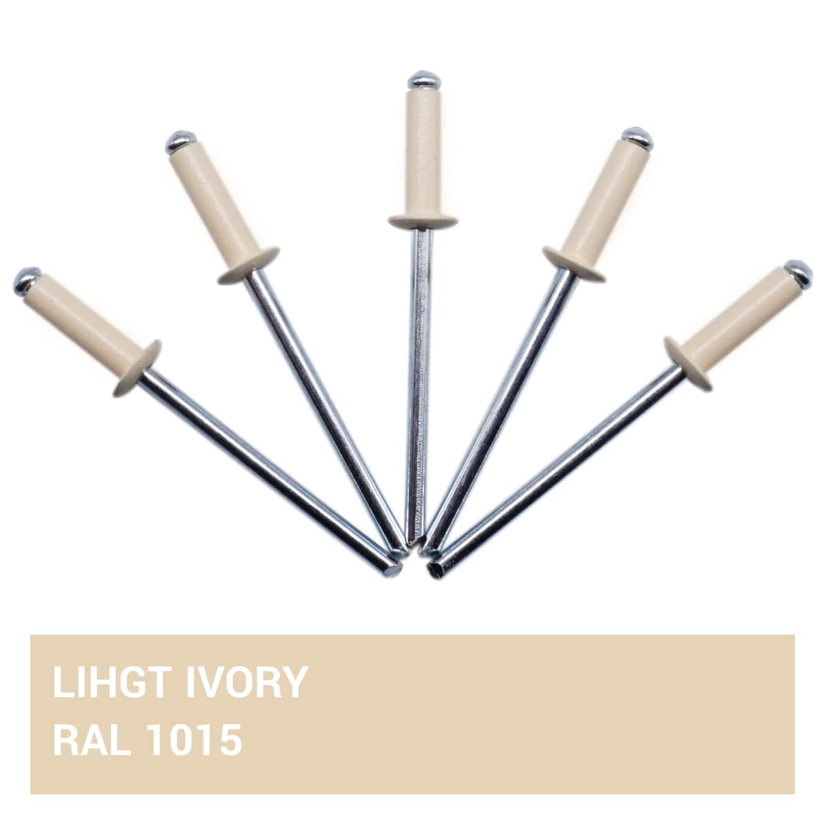 100 Stück Blindnieten 4,8 X 10 Flachkopf - ALU/STAHL, Weiß Lackiert