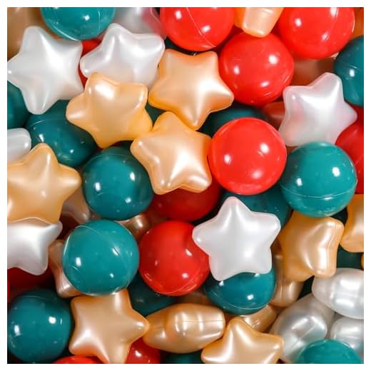 Heopeis Ball Pit Balls Pack of 100 - Star and Round Set BPA Free Phthalate Free Non-Toxic Crush Proof Play Balls Soft Plastic Balls for Toddlers Baby Kids Birthday Pool Tent Party