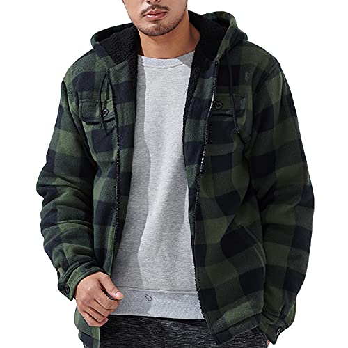 Image of Gary Com Heavyweight Sherpa Hoodies for Men, Thick Fleece Lined Full Zip Up Winter Warm Sweatshirts Work Jackets