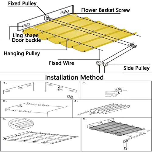 Voile d'ombrage rétractable ondulée en PEHD robuste pour pergola haut de gamme - 6