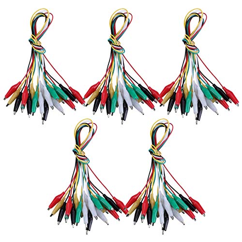 50 Pcs Alligator Clip Test Leads Set with Alligator Clips Insulated Test Cable