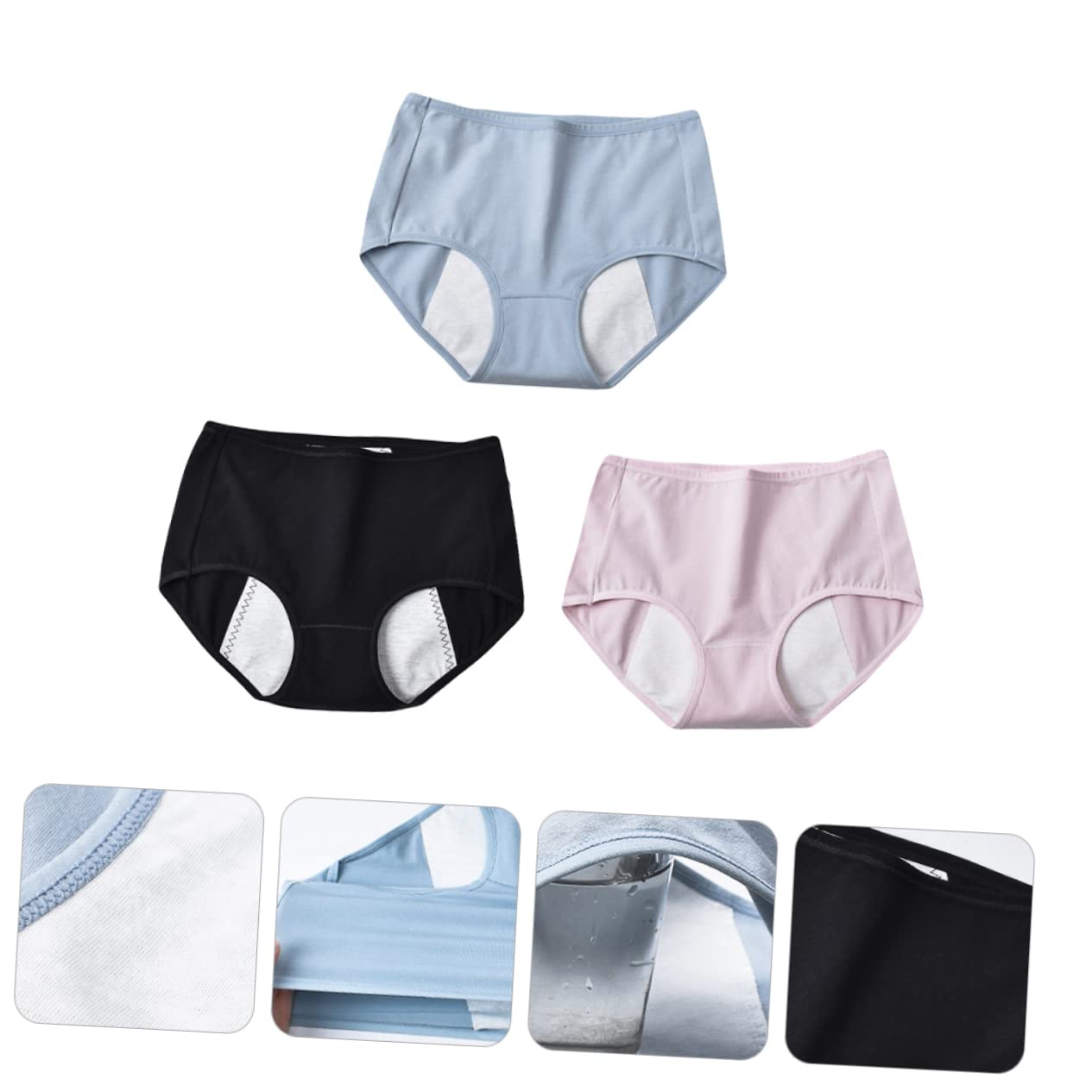 SHERCHPRY 6 piezas de pantalones fisiológicos para mujer, bragas menstruales, bragas a prueba de fugas, pantalones de menstruación