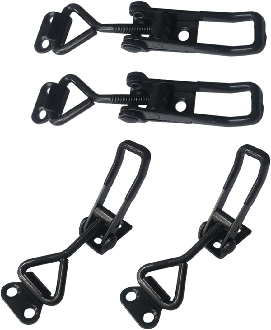 Black Toggle Clamp, Heavy Duty Adjustable for Smoker Door, Metal Pull Latch for Box, Gate, Cabinet, Case (B4002-4PCS)