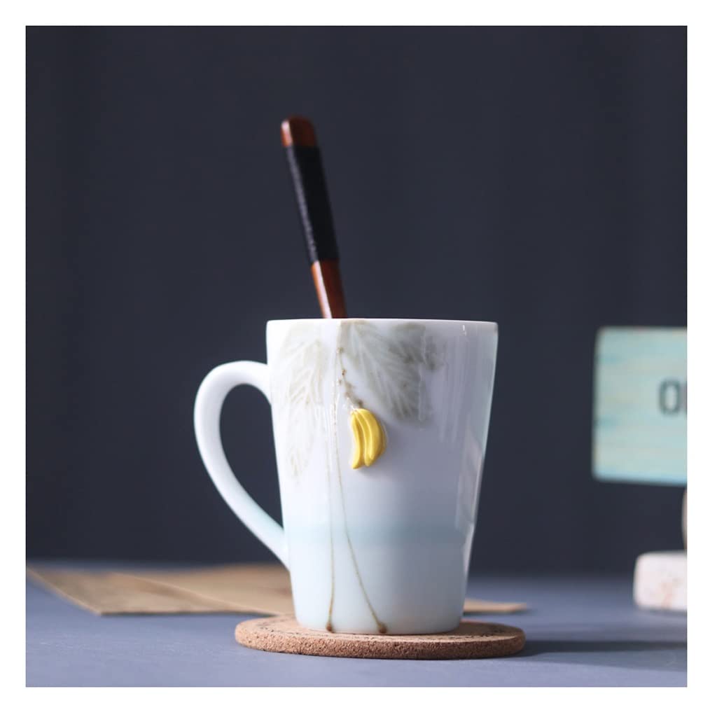 SISWIM Keramikbecher Keramik Handgemachte Becher Frucht 3D Dreidimensionale Paar Tasse Home Office Study School Coffee Tee Cup Smart Mug (Color : B)