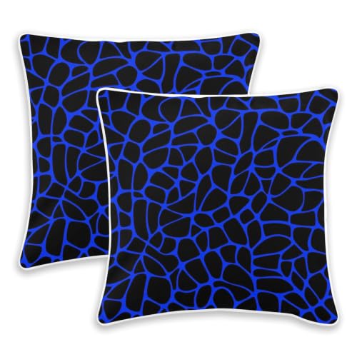 BCFHRGT Lot de 2 housses de coussin décoratives à imprimé léopard noir et bleu marine pour salon, lit, canapé – vue 2
