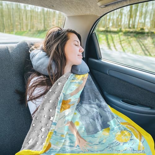 Manta cómoda para sofá transpirable con estampado anime y limón fresco 8