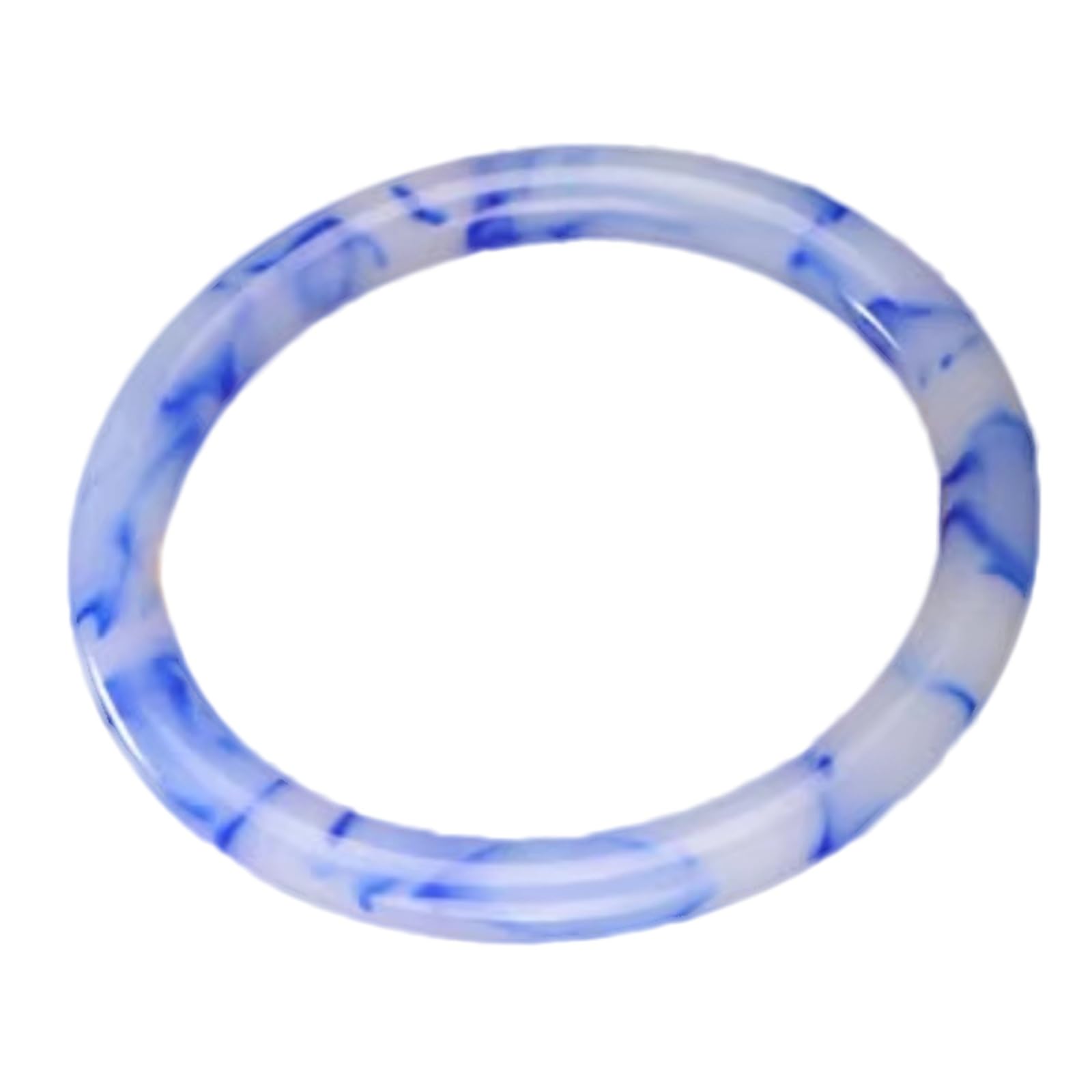 Bracelet jonc en jade naturel femme bijou rétro chinois style fleurs flottantes bleu azur